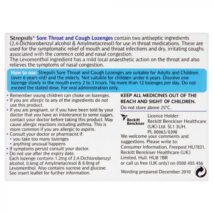 Strepsils Sore Throat & Cough – 24 Lozenges