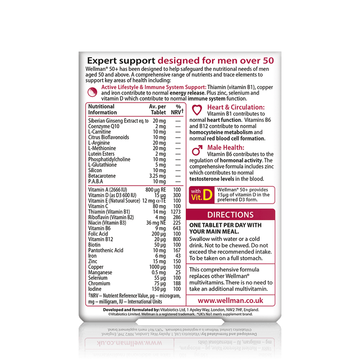 Vitabiotics Wellman 50+