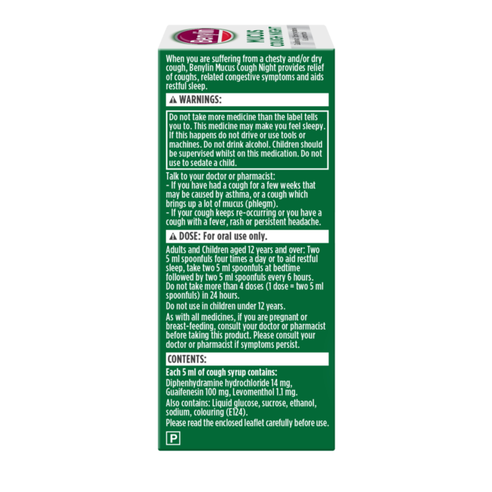 Benylin Mucus Cough Relief Night Syrup – 150ml