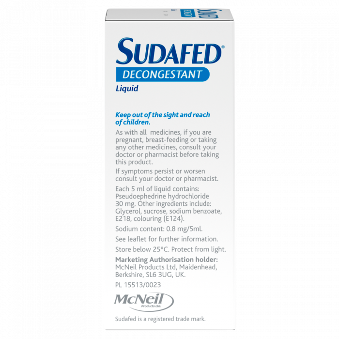 Sudafed Decongestant Liquid – 100ml