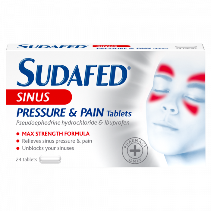 Sudafed Sinus Pressure & Pain Relief – 24 Tablets