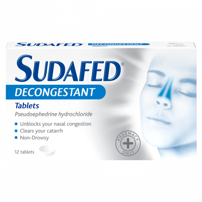 Sudafed Decongestant Non Drowsy – 12 Tablets