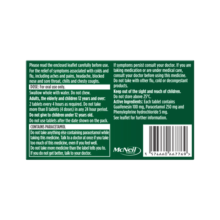 Benylin Mucus Cough & Cold All In One Relief – 16 Tablets