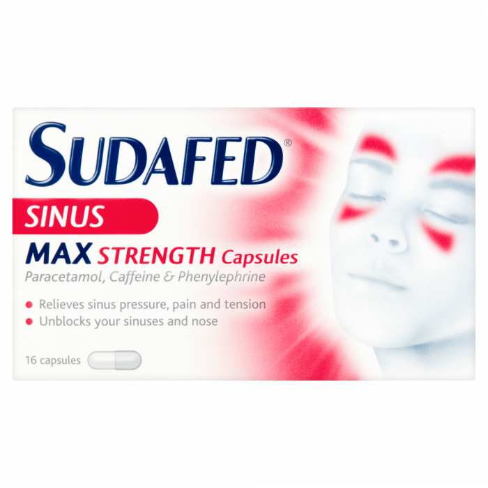 Sudafed Sinus Max Strength – 16 Capsules