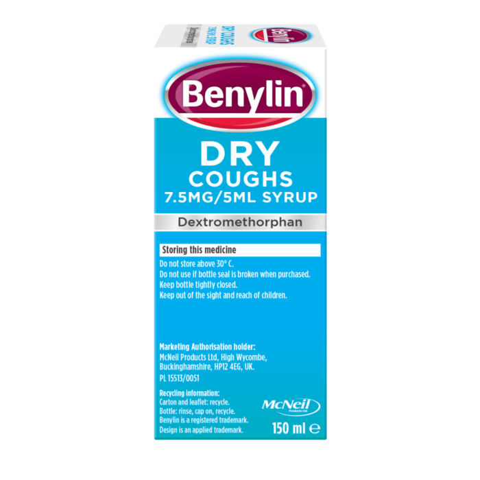 Benylin Dry Cough 7.5mg/5ml Syrup – 150ml
