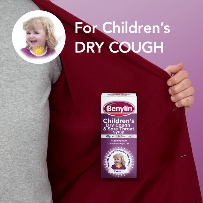 Benylin Children's Dry Cough & Sore Throat Syrup 1+ Year - 125ml