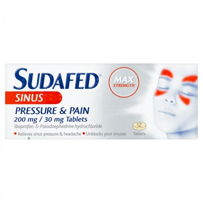 Sudafed Sinus Pressure & Pain Relief - 12 Tablets