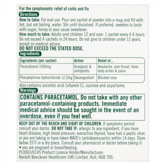 Lemsip Max Cold & Flu Blackcurrant – 10 Sachets