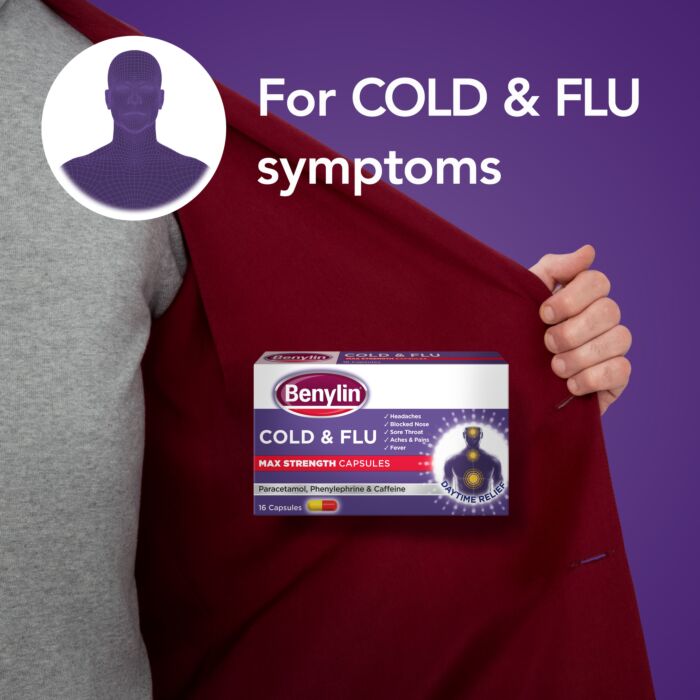 Benylin Cold & Flu Max Strength – 16 Capsules