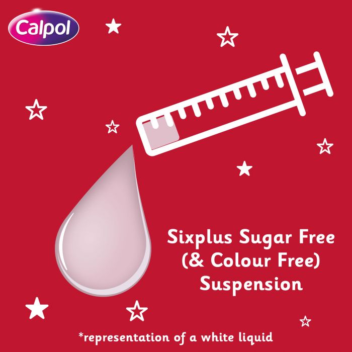 Calpol SixPlus Sugar Free Strawberry Suspension - 200ml