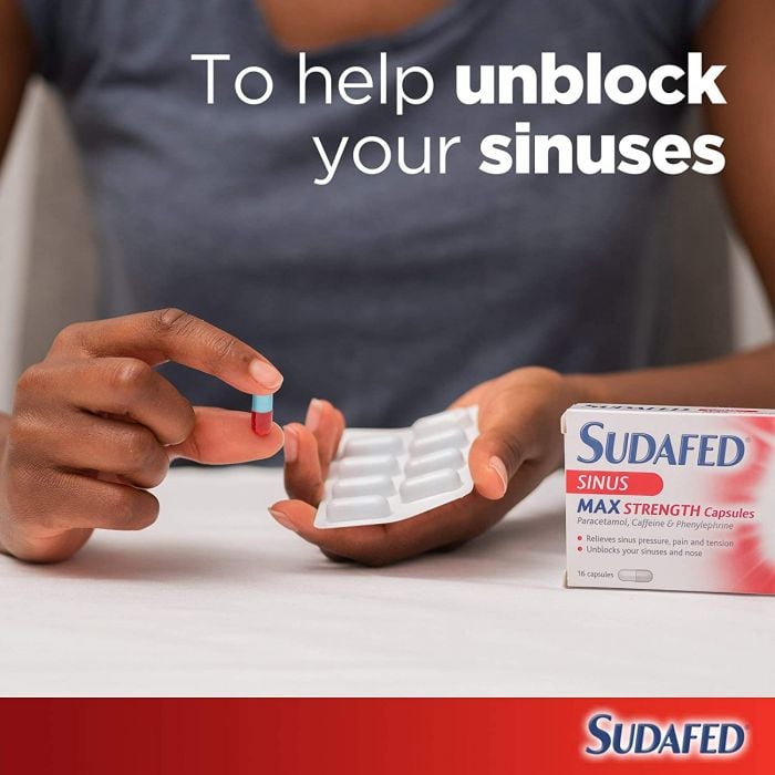 Sudafed Sinus Max Strength – 16 Capsules