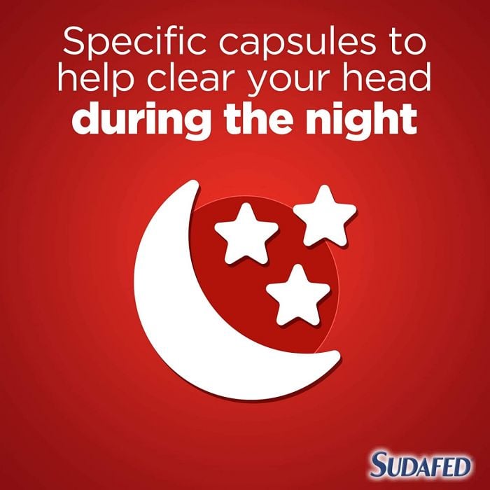 Sudafed Congestion & Headache Relief Day & Night – 16 Capsules