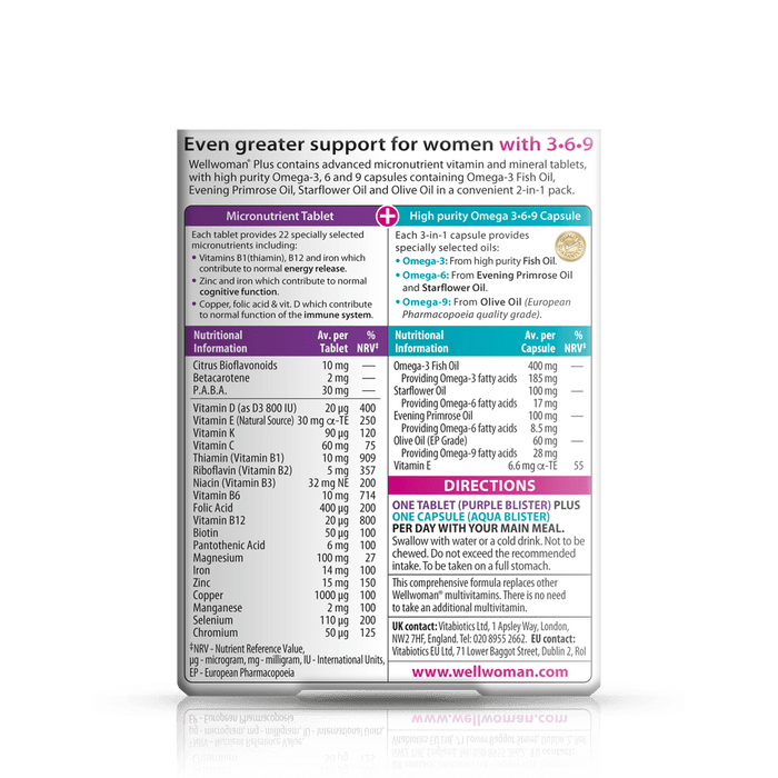 Vitabiotics Wellwoman Plus Omega 3-6-9