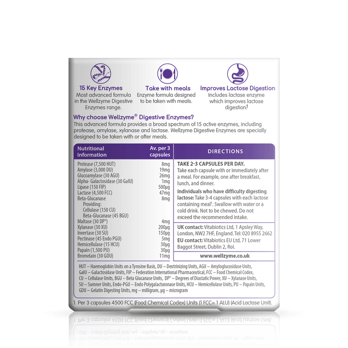 Vitabiotics Wellzyme Digestive Enzymes Advanced