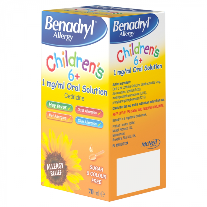 Benadryl Allergy Childrens 1 mg/ml Oral Solution - 70ml