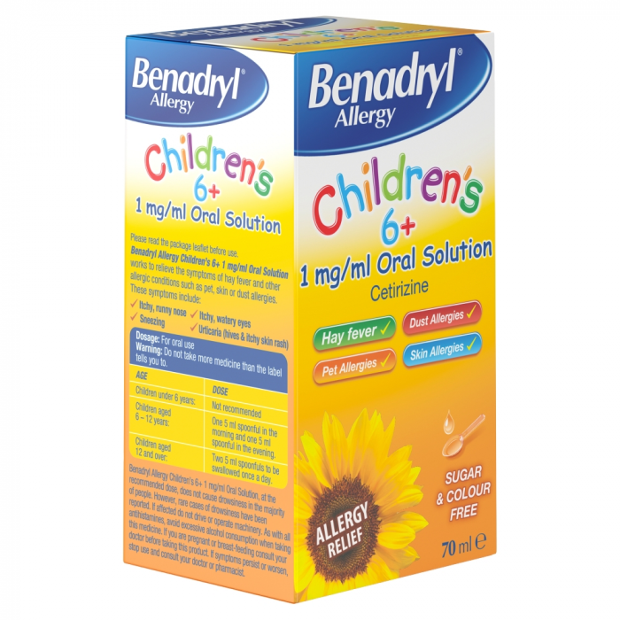 Benadryl Allergy Childrens 1 mg/ml Oral Solution - 70ml