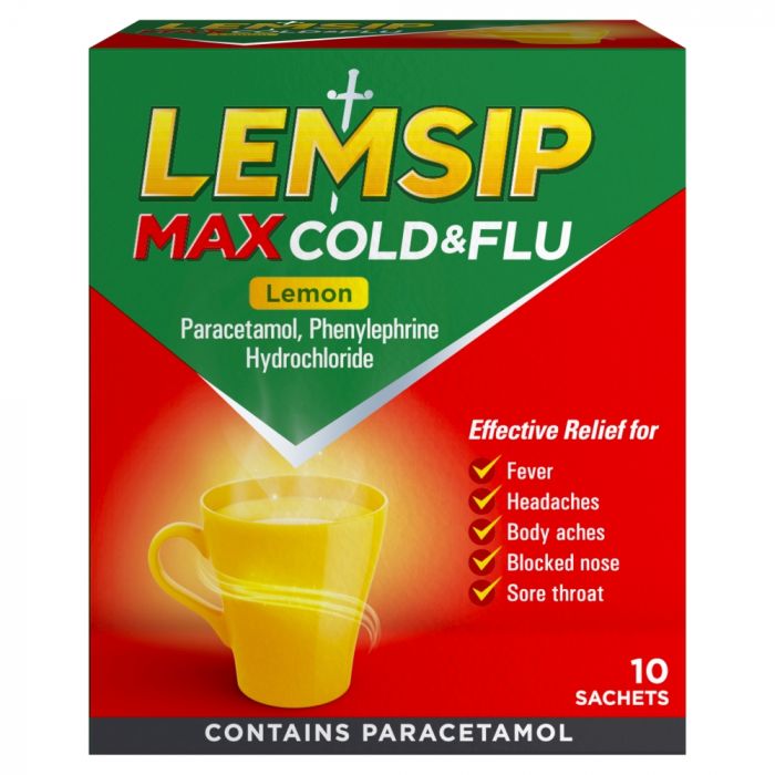 Lemsip Max Cold & Flu Lemon – 10 Sachets