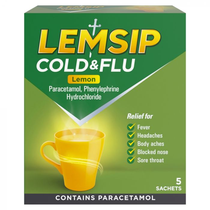 Lemsip Cold & Flu Lemon - 5 Sachets