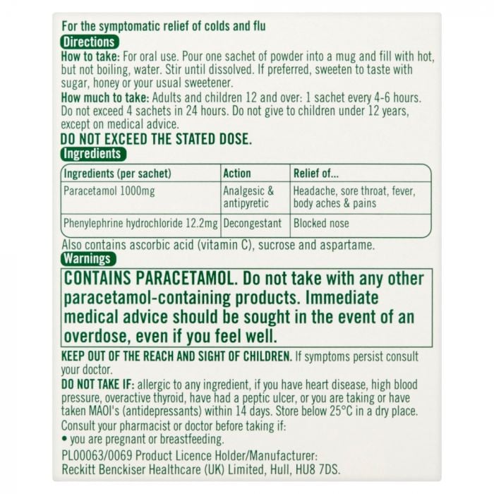 Lemsip Max Cold & Flu Lemon – 5 Sachets