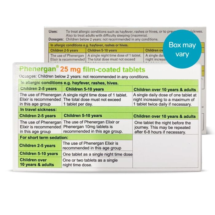 Phenergan 25mg (Promethazine Hydrochloride) - 56 Tablets