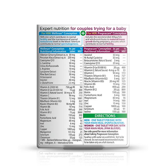 Vitabiotics Pregnacare Him & Her Conception