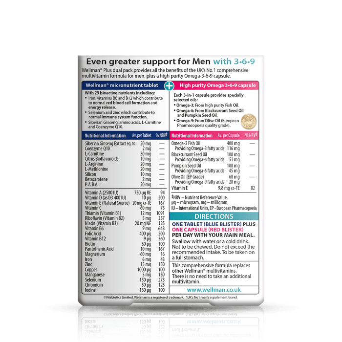 Vitabiotics Wellman Plus Omega 3-6-9
